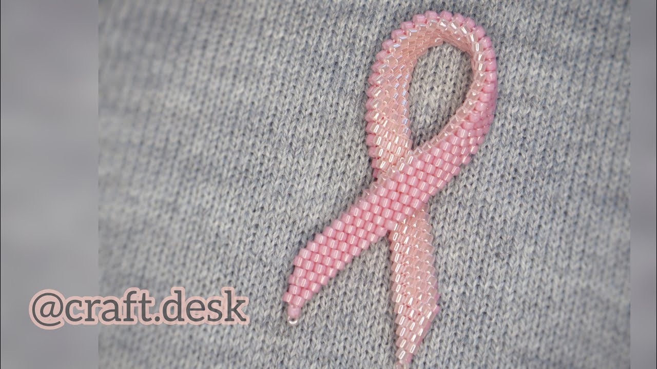 Breast Cancer Awareness Pink Ribbon (Folded Peyote Ribbon)