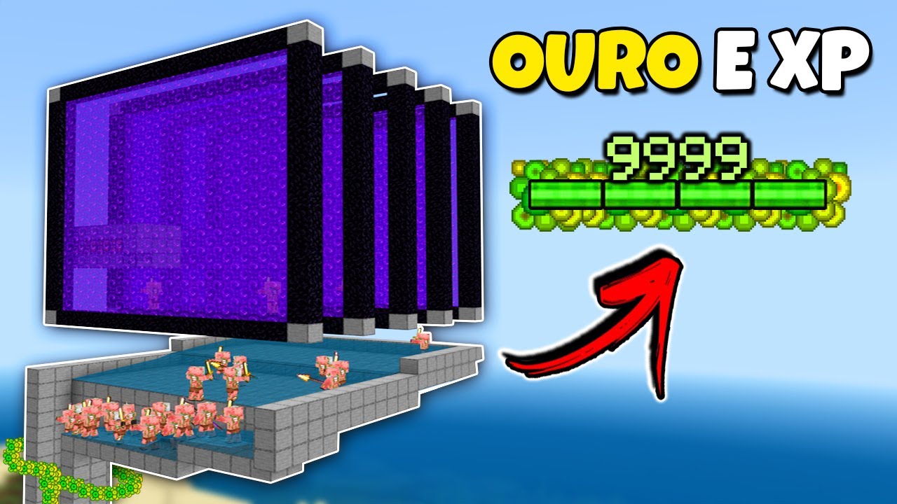 MELHOR Farm de OURO e XP no Minecraft Bedrock 1.21