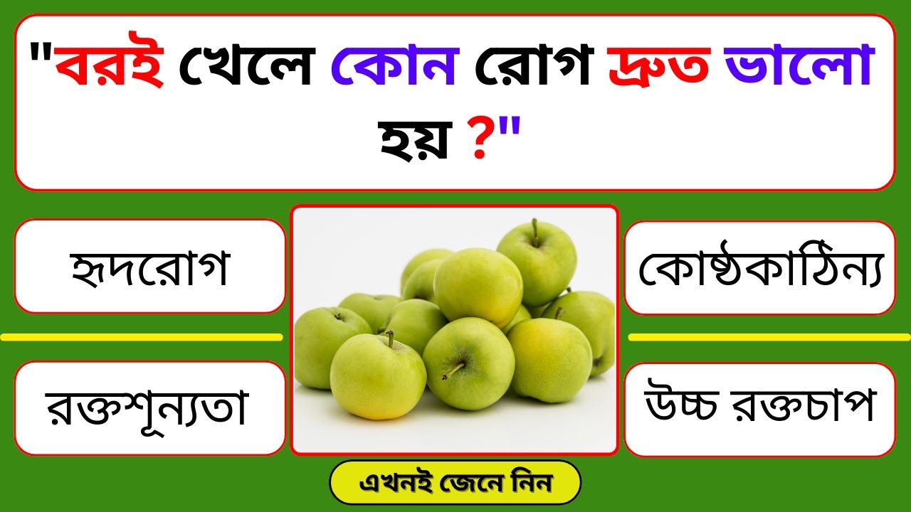 বরই খেলে কোন রোগ দ্রুত ভালো হয় | General Knowledge | Bangla Quiz | Gk Quiz Journey | Quizbangla