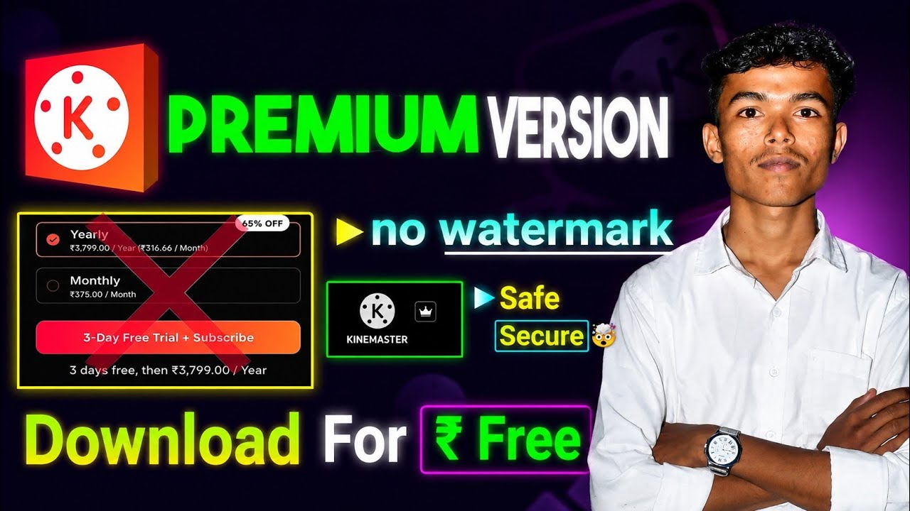 🤩 KineMaster Premium Trick in My Hand | How to use kinemaster without watermark | KineMaster Premium