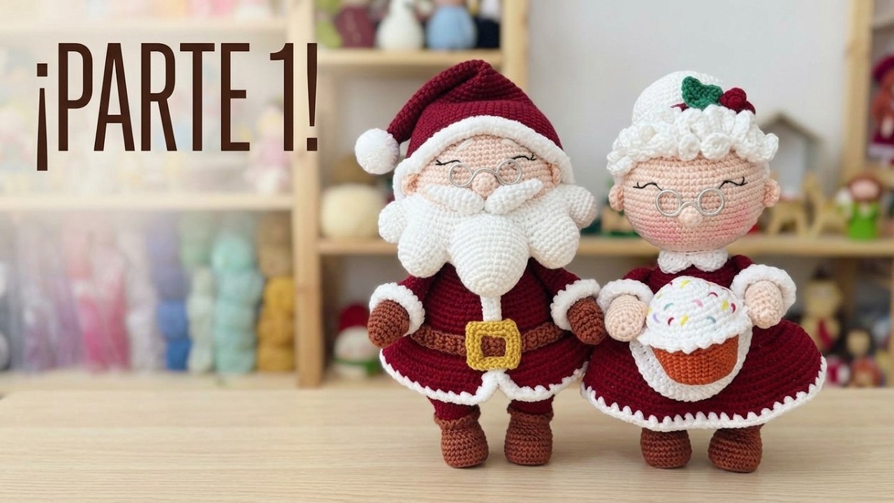 Santa y Señora Claus- Papá Noel y Mama Noela AMIGURUMI Parte 1/4 paso a paso Sub 🇺🇸🇪🇸/ GretaWings
