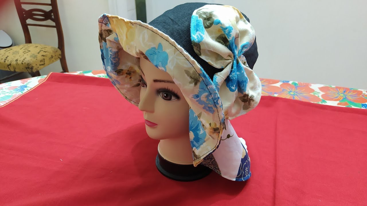 برنيطة ،عمل برنيطة سهلة ،برنيطة من الجينز  والقماش . making  hat easily