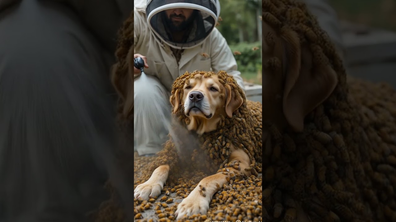 Brave Dog Covered in Thousands of Bees Gets Life-Saving Rescue!
