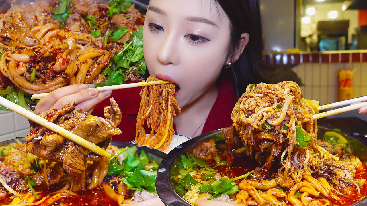 独享整盆爆辣冒菜！毛肚牛肉烤鸭吃到爽，越是靠近过年越是好好犒劳自己~【小果食Xiao Guo】#mukbang