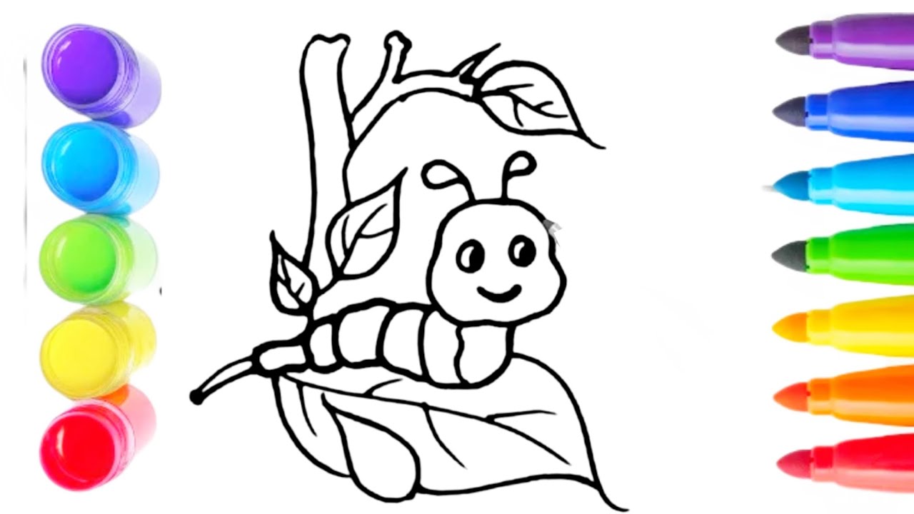 How To Draw cute caterpillar Drawing, Painting & Coloring For Kids and Toddlers child art