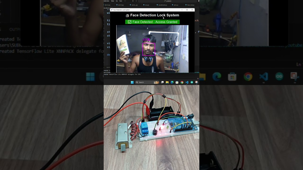 face recognition door lock using arduino python! #shorts #arduino #python #opencv #technology
