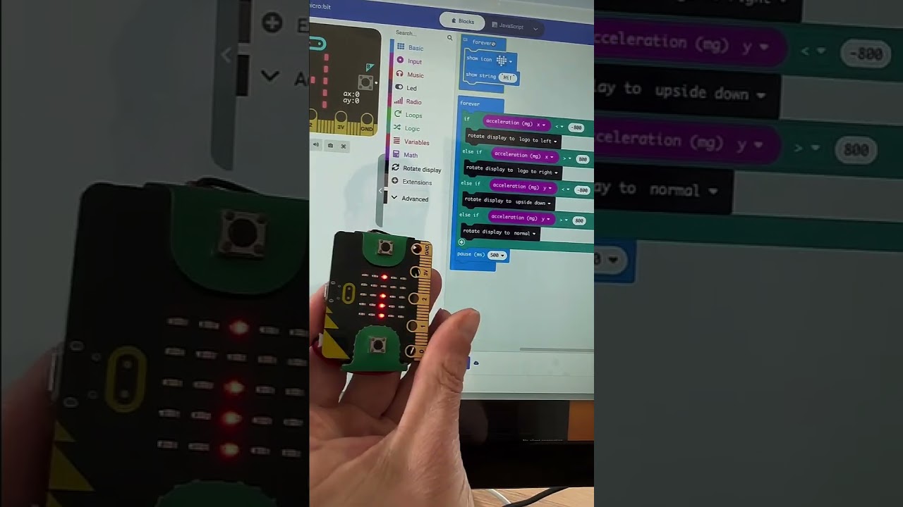 Micro:bit Rotate Display Demo (MakeCode Extension)