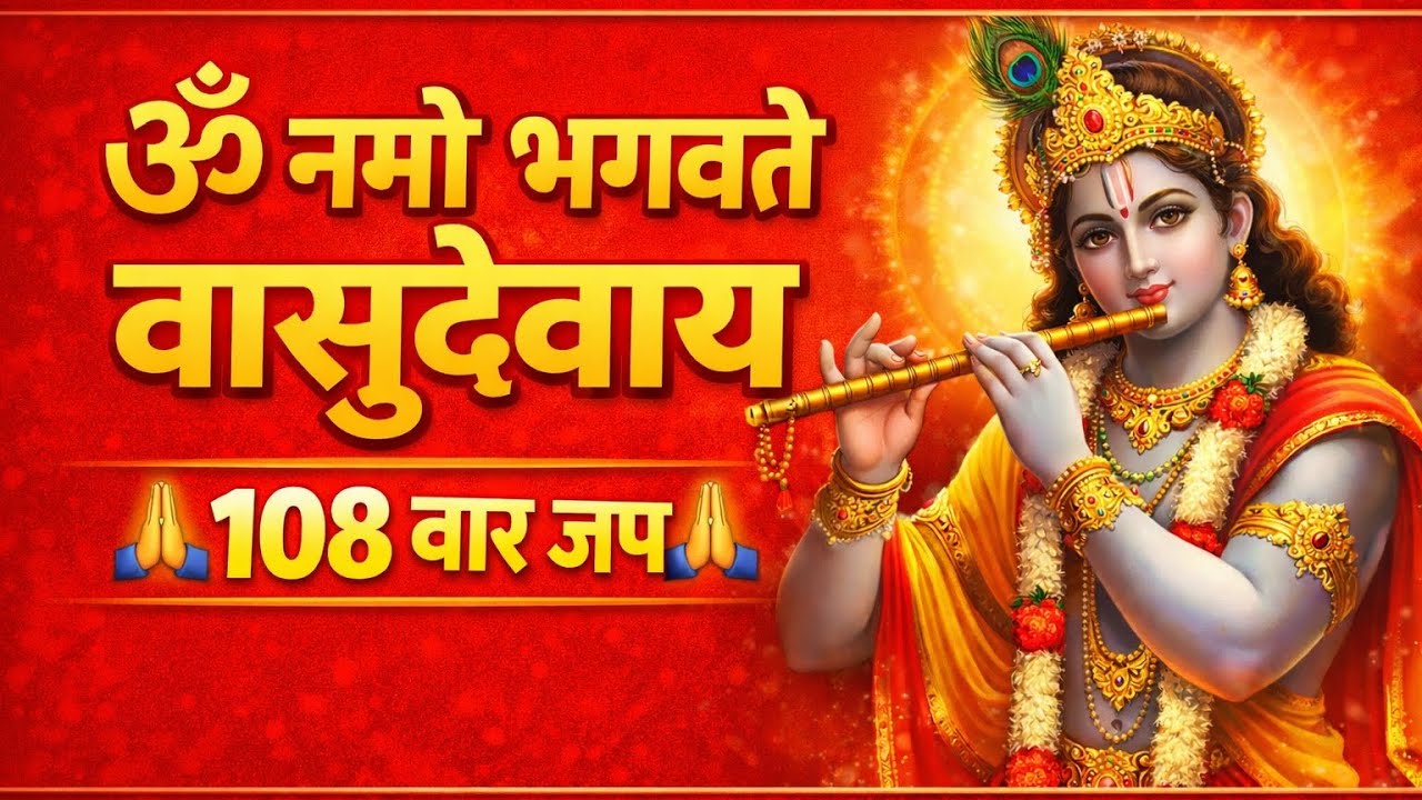 ॐ नमो भगवते वासुदेवाय 108 बार 🙏 सुनते ही मन शांत हो जाएगा | Krishna Mantra #krishnay #video 