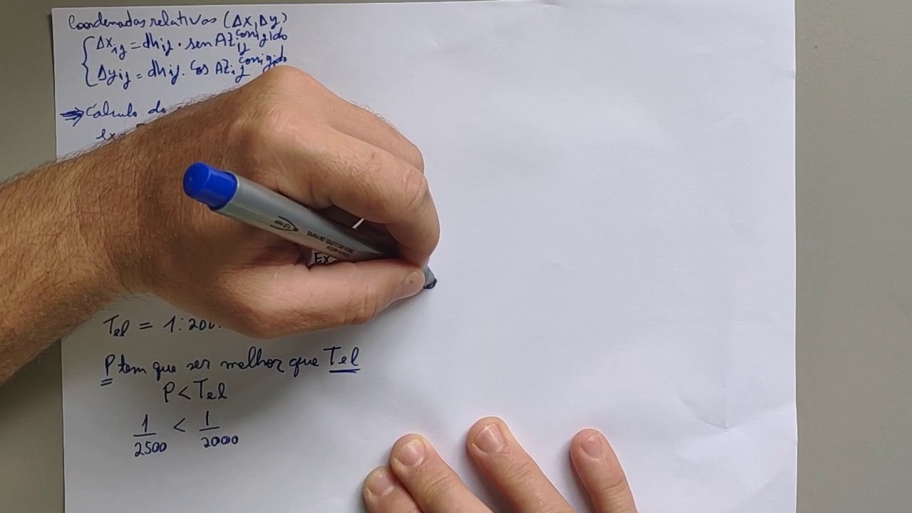 TOPOGRAFIA - ETAPAS PARA CÁLCULO DE POLIGONAL FECHADA - parte 2/3