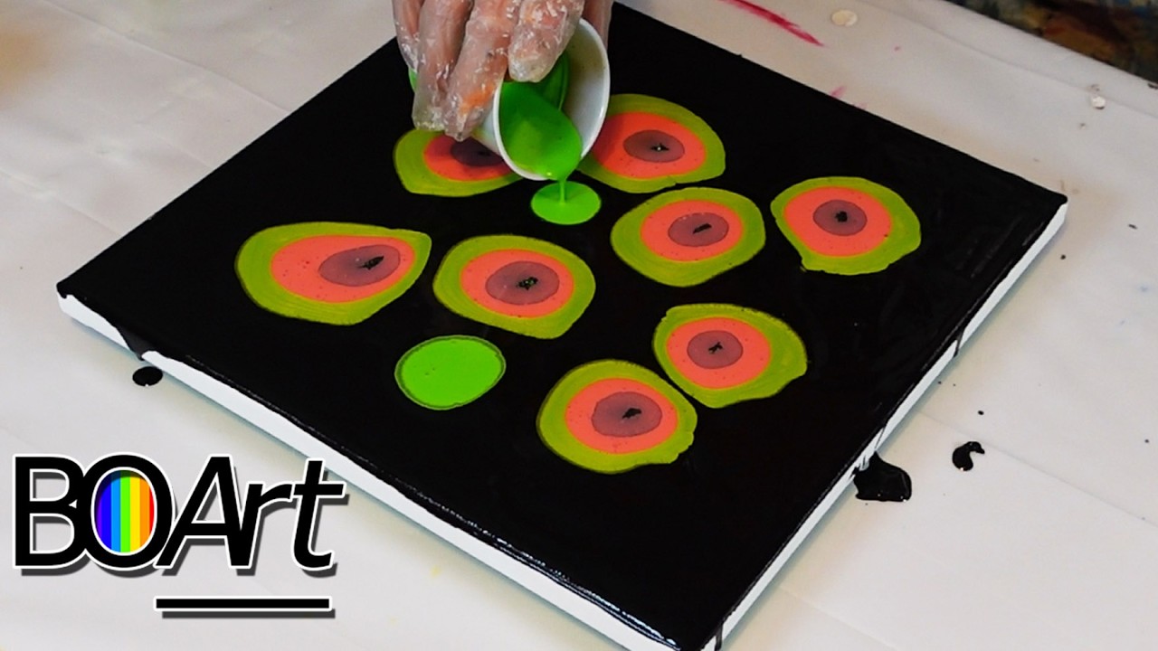 These Colors are so Bright! - Unique color combination - Acrylic Pouring