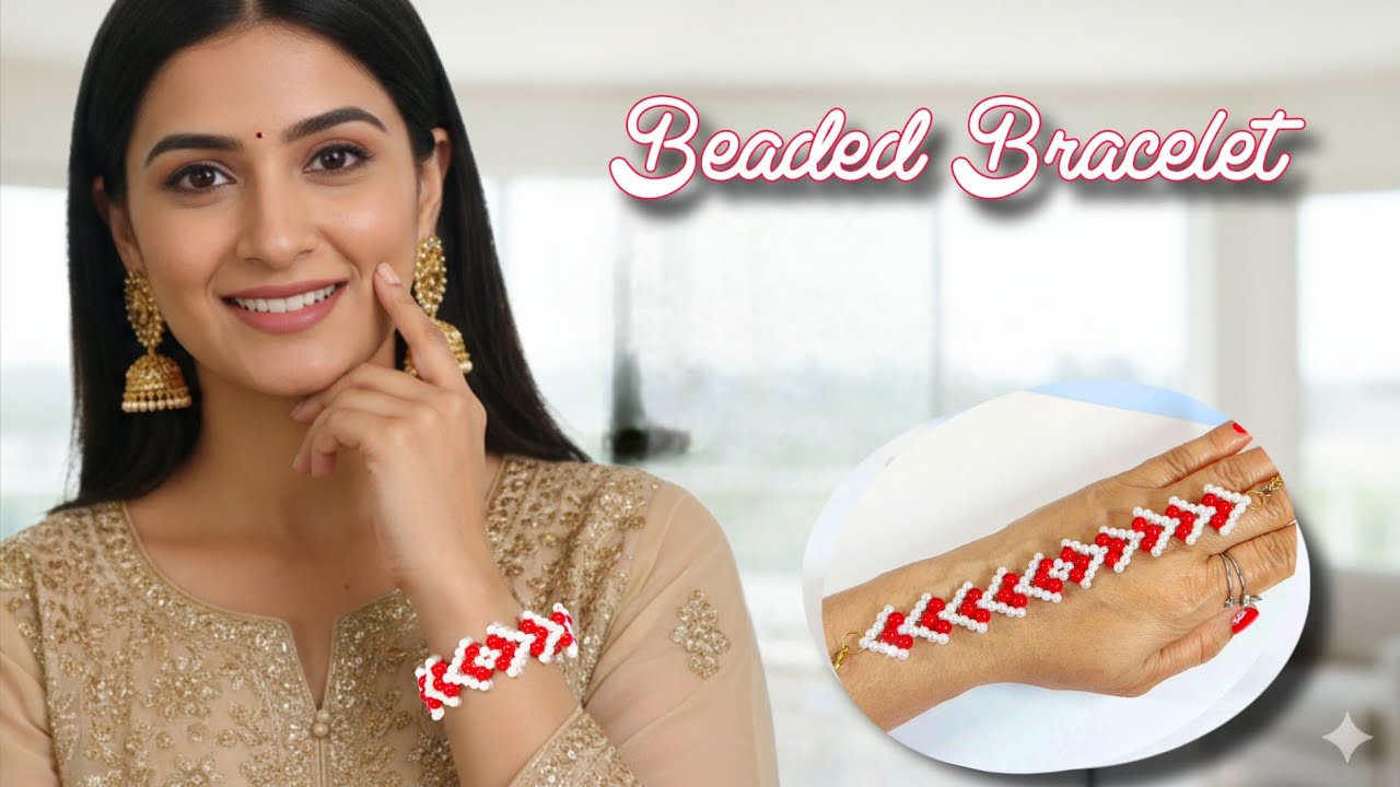 VALENTINE DAY SPECIAL BEADED BRACELET  2026 #552 | LATEST HANDMADE JEWELLERY | DIY ORNAMENTS DESIGN