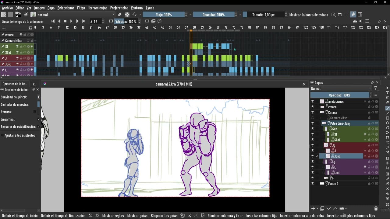 Capas de animación Krita Tutorial de Animación