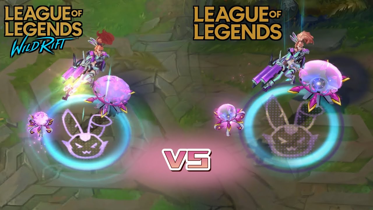 Battle Bunny Miss Fortune (Wild Rift) VS Battle Bunny Miss Fortune (LOL PC) skin comparison 🐇🐰
