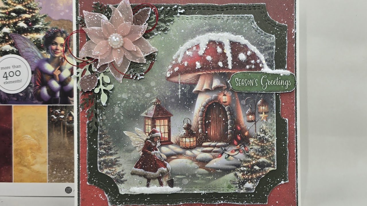 Kerstkaart met deigner paperpad Fairy Christmas SL-ES-DCPP344 van Studiolight.