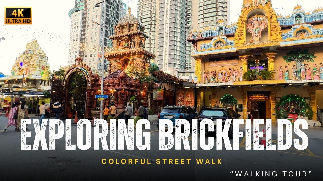 Brickfields Kuala Lumpur Walk Tour | Temples, Streets & Monorail Station | 4K 60FPS