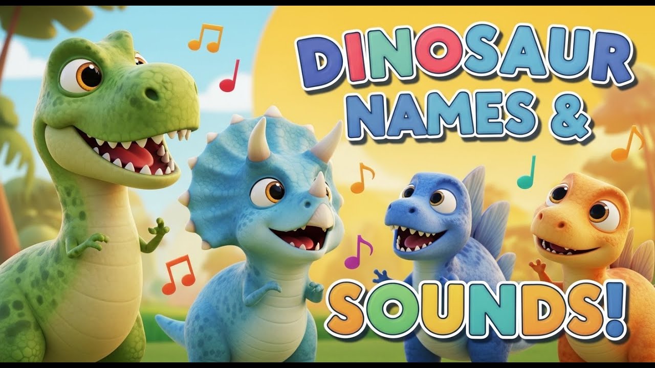 Learn Dinosaur Names & Sounds | Fun Kids Dinosaur Song | Sing & Roar!