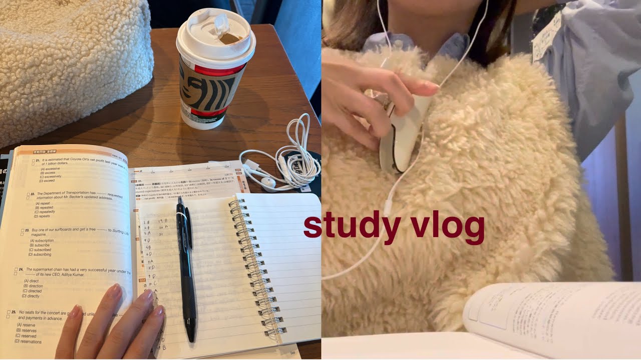 study vlog:) 社会人が華の3連休に資格勉強だけしてたinスタバ #勉強やりなおし#社会人vlog#TOEIC