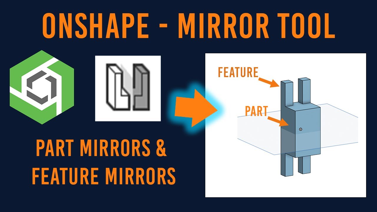 Инструмент Onshape Mirror для начинающих | Простое зеркальное отображение деталей и элементов