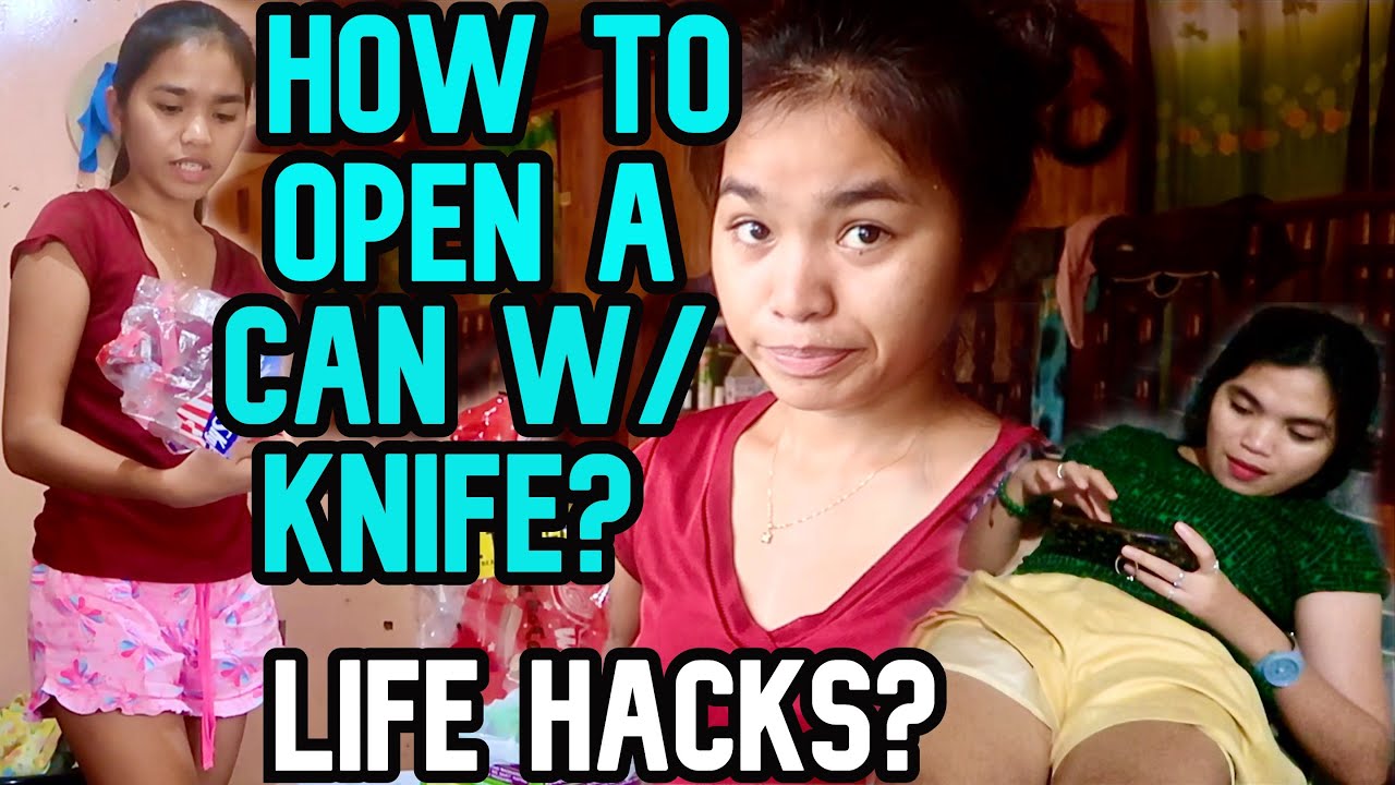 Filipino Life Hacks | How to OPEN a CAN with KNIFE | Cooking Vlog My Own Recipe