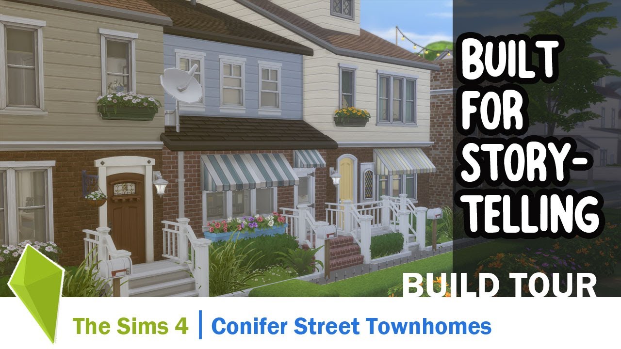Evergreen Harbor Row Homes Built for Storytelling | Sims 4