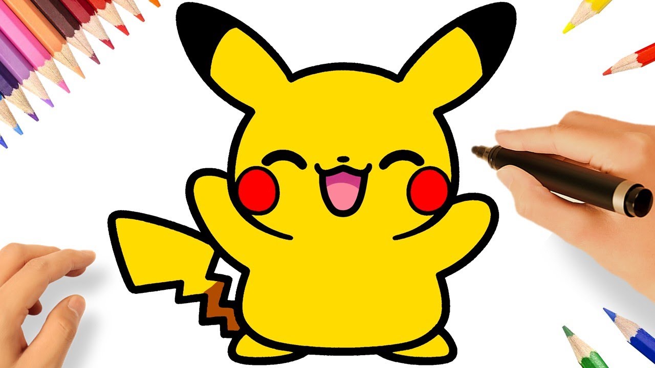 HOW TO DRAW PIKACHU EASY ⚡❤️
