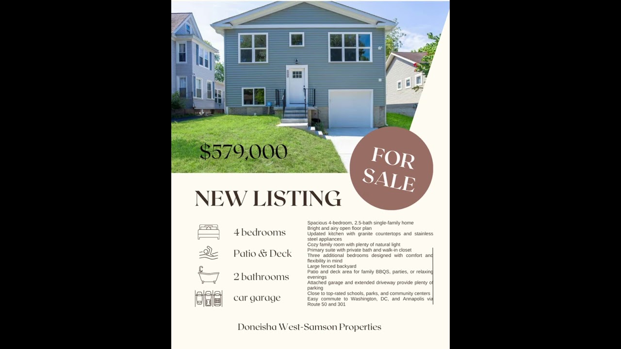 Doneisha West Maryland Realtor Home in Bowie, MD available now. 
