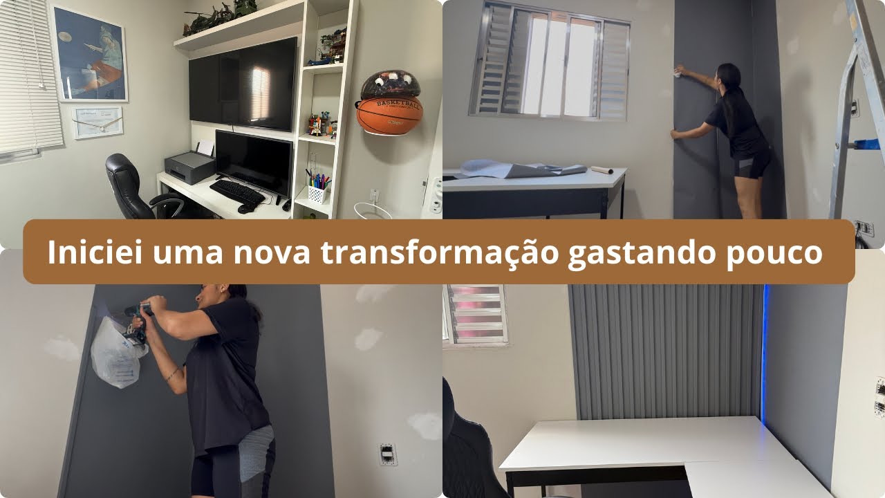 INICIEI A REFORMA NO QUARTO DO PEQUENO, ESTOU FAZENDO UM PAINEL BAIXO CUSTO UTILIZANDO CANALETAS😍