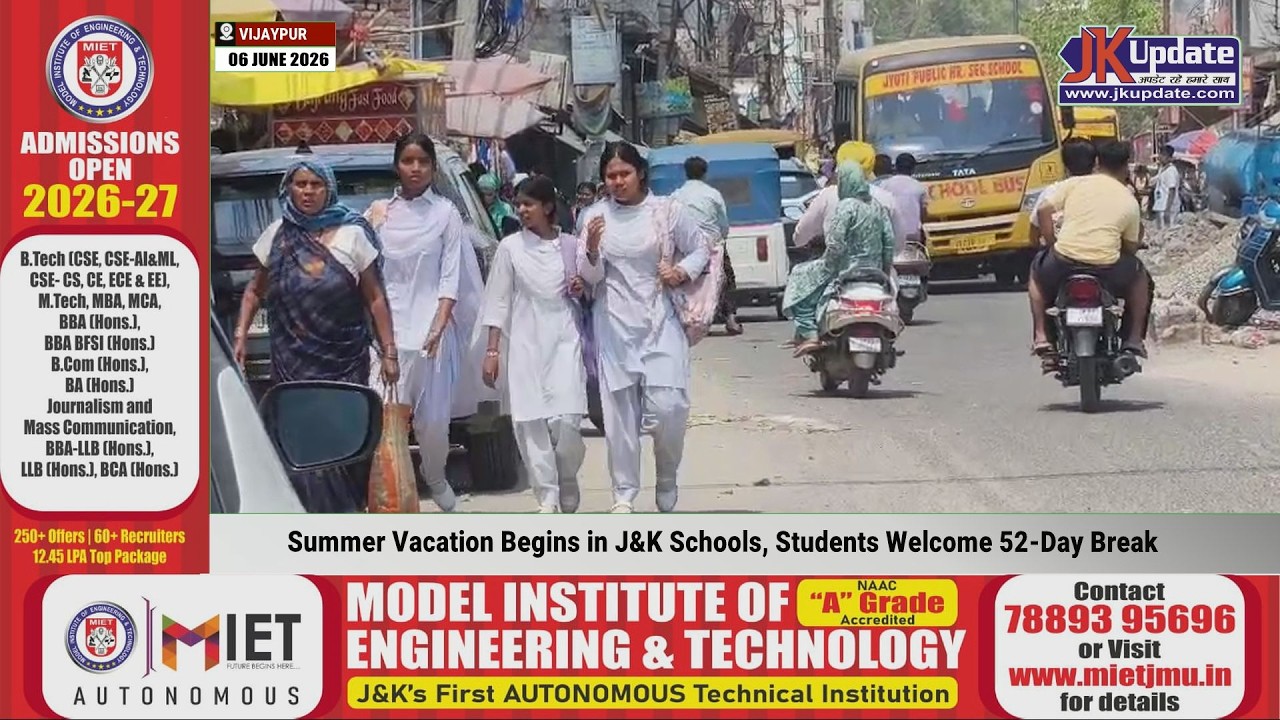 Summer Vacation Begins in J&K Schools, Students Welcome 52 Day Break