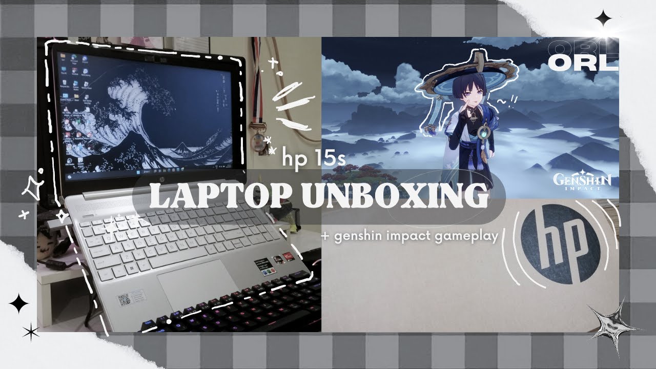 ✦ LAPTOP UNBOXING ✦ aesthetic + genshin + HP 15S | orl