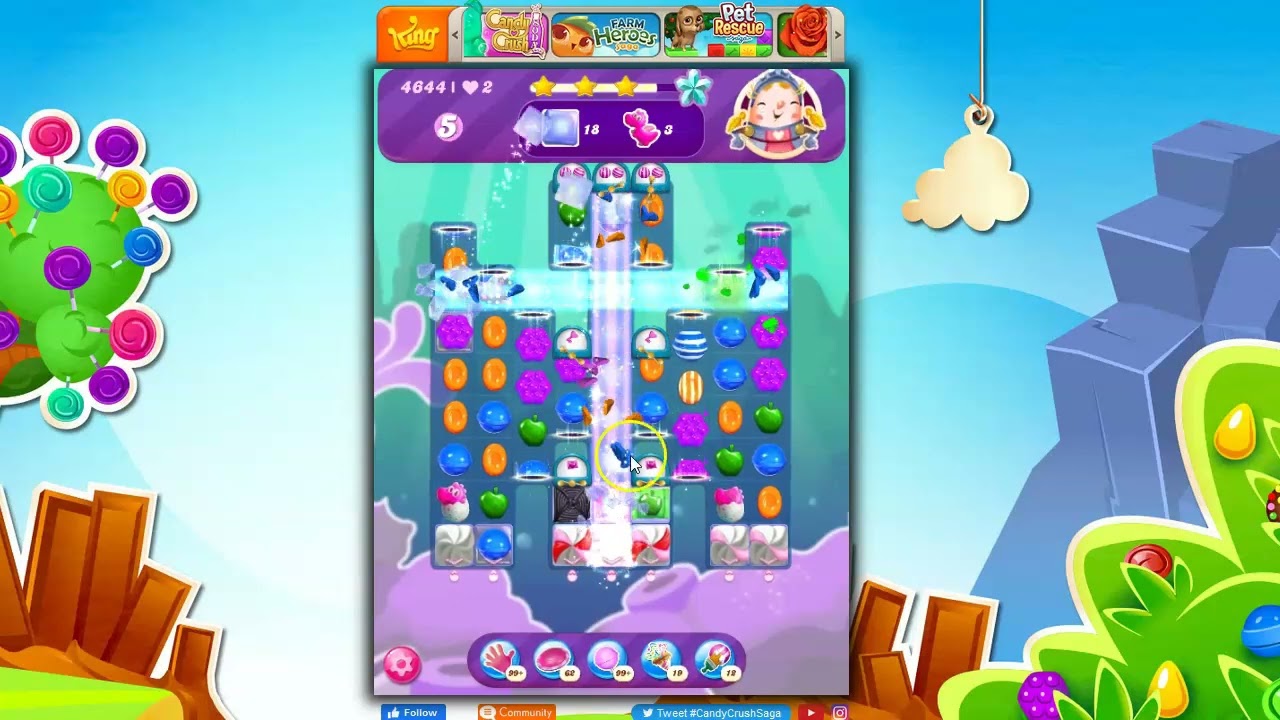 Candy Crush Level 4644 Talkthrough, 24 Moves 0 Boosters