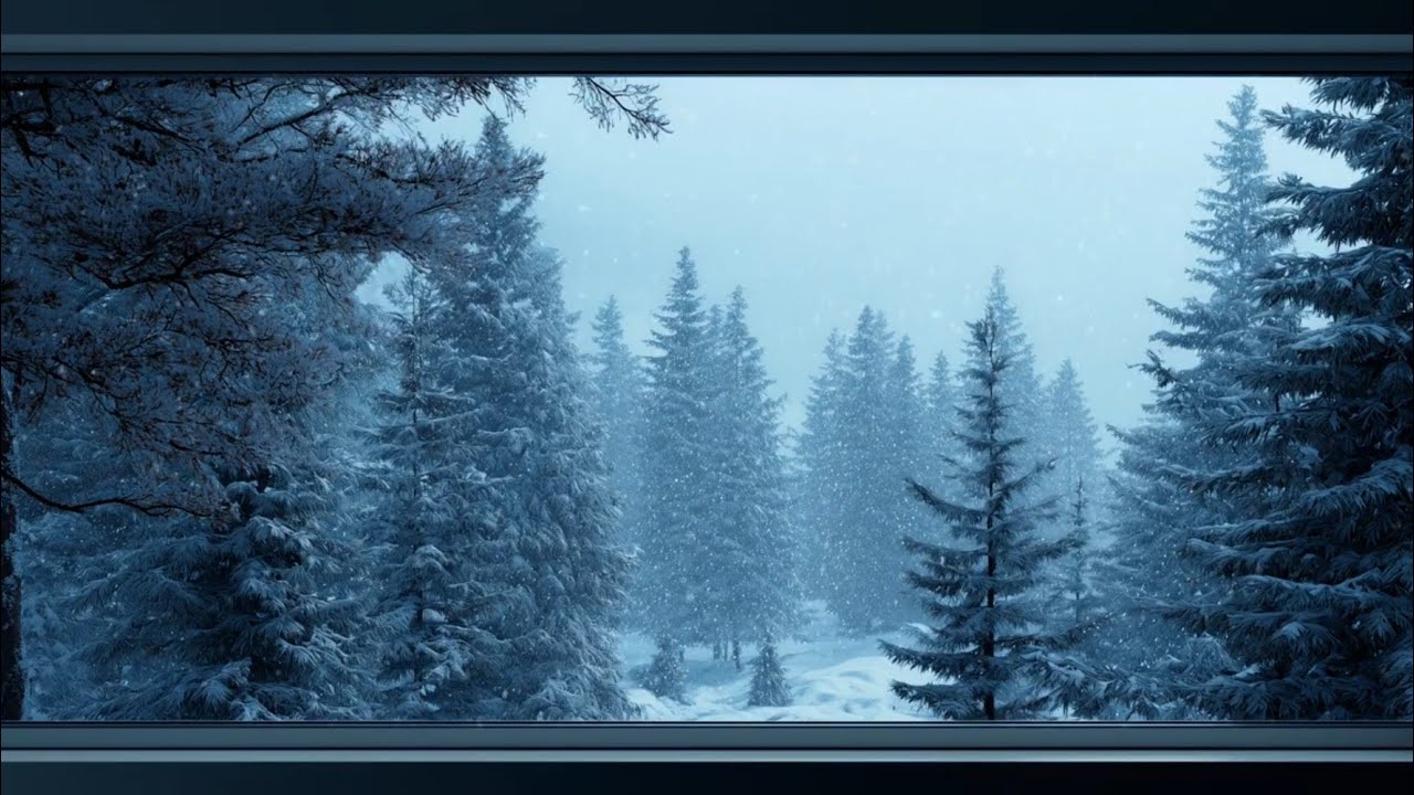 Snowfall Winter Scene | Background Ambience Video for TV