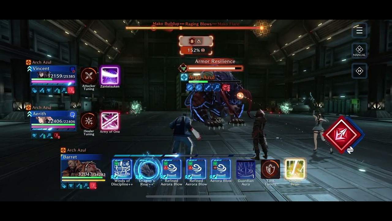 FF Ever Crisis: Arch Azul Escalation Lv25 Clear with New Vincent Nuke!!