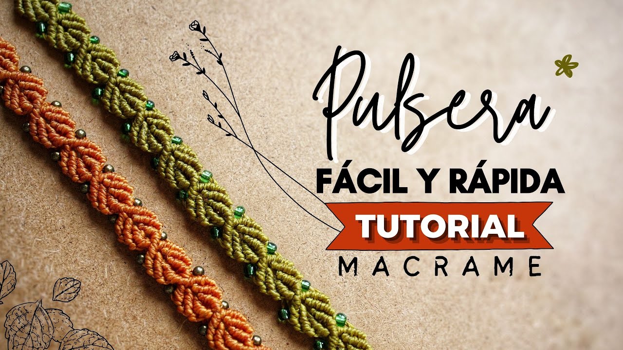 🍂 Cómo hacer PULSERA de hojas FÁCIL Y RÁPIDA 🍃 Tutorial paso a paso | DIY Easy Macrame Bracelet #23