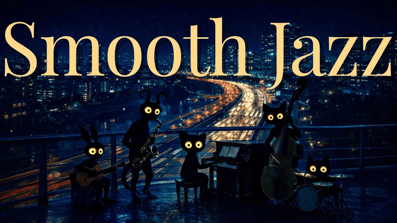 高層テラスから眺めるナイトジャズ｜City Night Highway Jazz｜作業・読書・リラックスBGM