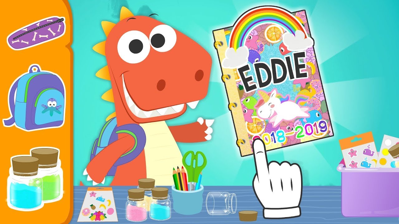 Aprende con Eddie a decorar la agenda escolar 📗🎒 DIY Eddie el dinosaurio Vuelta al cole