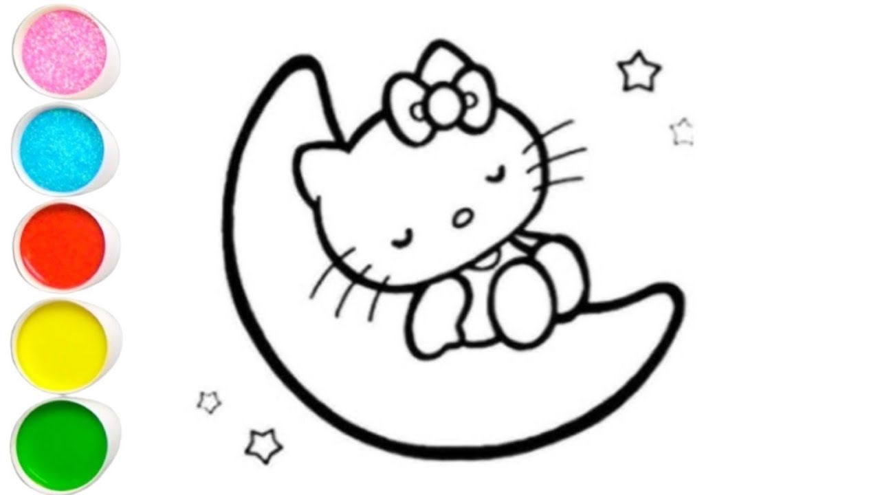 Hello kitty drawing painting and coloring for kids and toddler's 