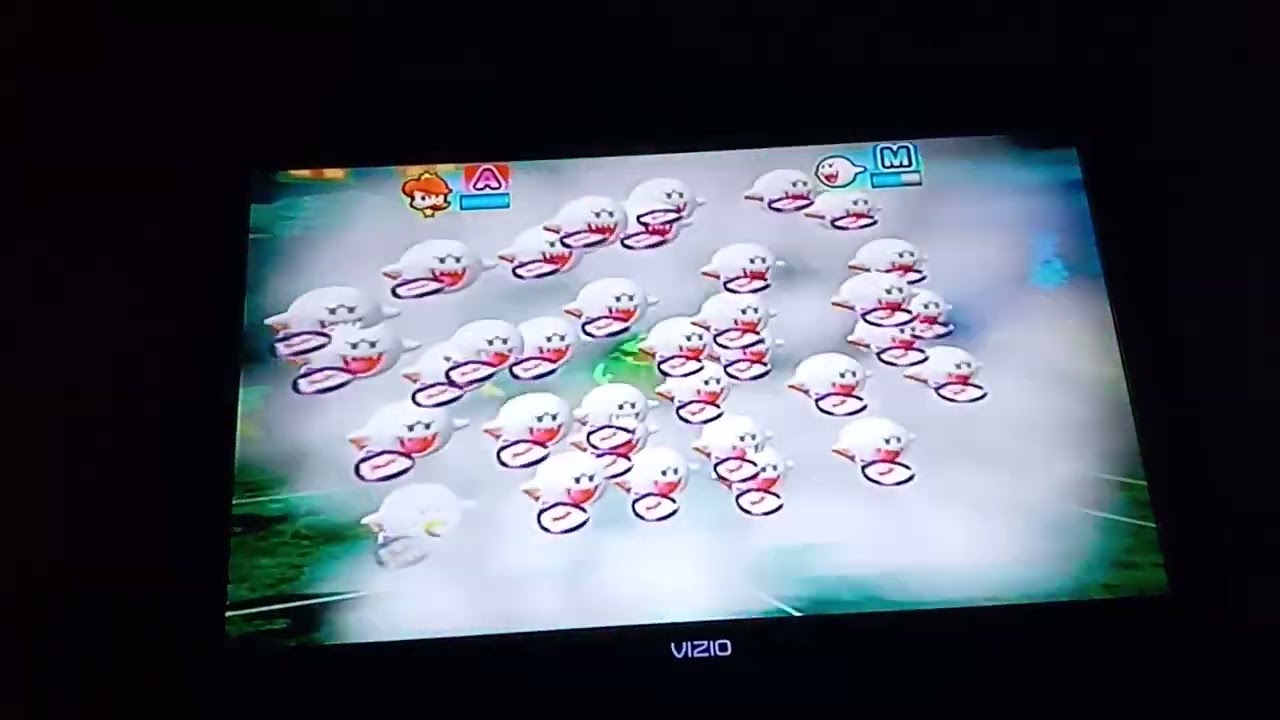 Mario Power Tennis (Nintendo Wii) - Daisy VS. Boo in Luigi's Mansion Court (Standard)
