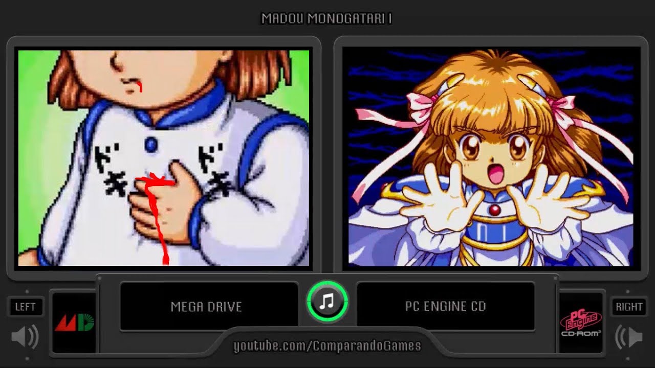 Madou Monogatari I (Mega Drive vs Pc Engine Cd) Side by Side Comparison