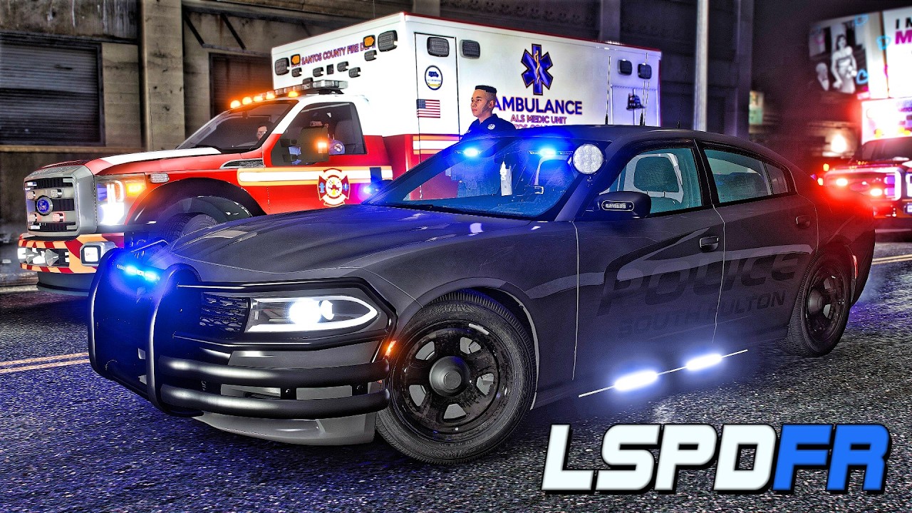GTA 5 LSPDFR | Патруль банды Slicktop Charger в полиции Южного Фултона | Ночная смена в пятницу