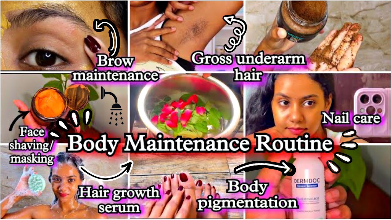 *Body Maintenance Routine* 💇‍♀️💅🏻🧴💕🫧 Underarms + Nails + Hair growth 👩🏻‍🦱+ glowing skin….