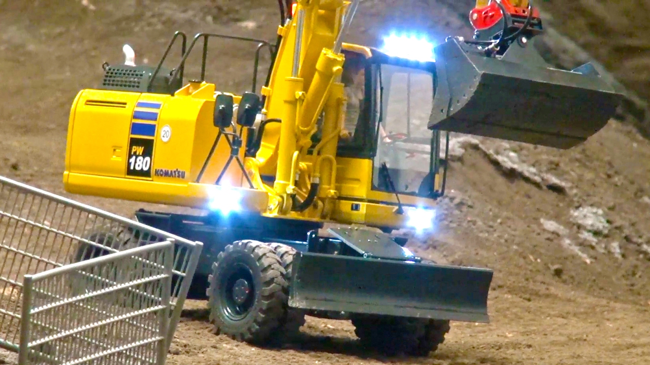 RC Mobil-Excavator! Komatsu PW-180! Fumotec! RC Truck´s! Modellbaustelle Ehingen!