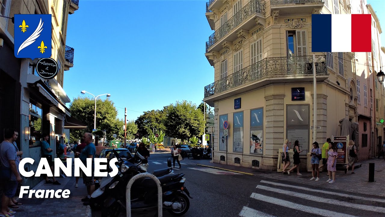 Cannes, France. Walk in the city. 4K
