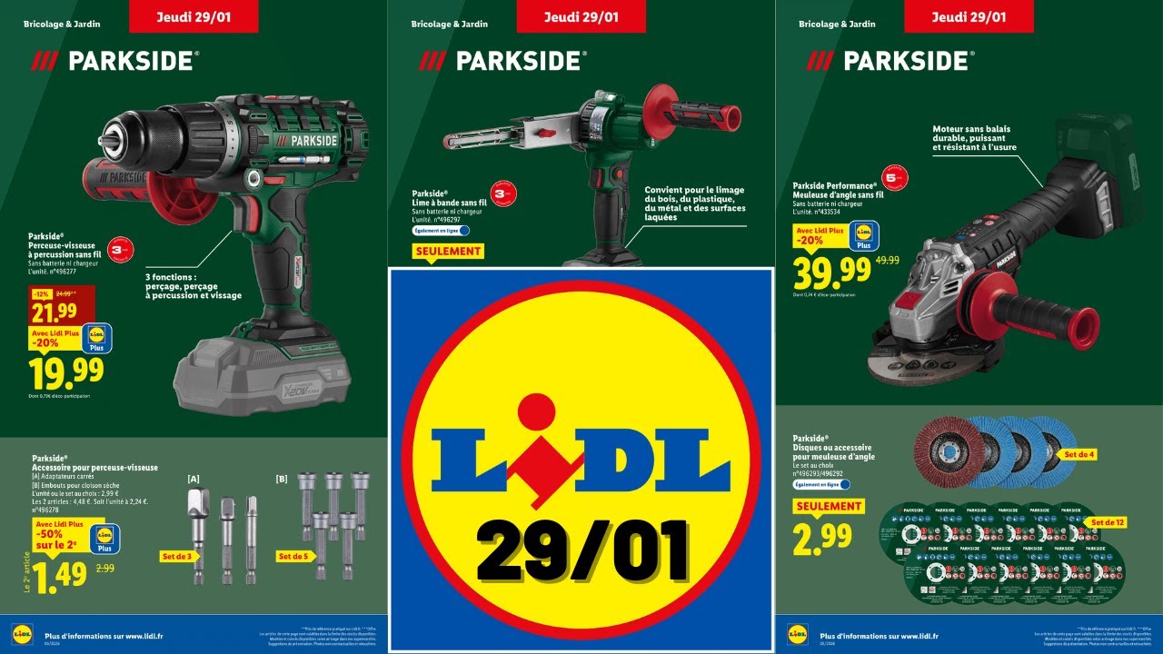 catalogue LIDL du 29 janvier 2026 ✅ Arrivage bricolage PARKSIDE 🛠 Promo parkside performance