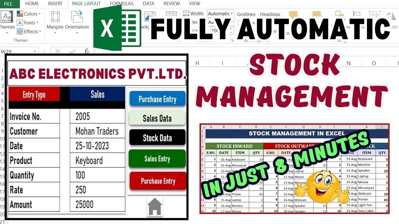 Stock [ Inventory ] Management in Excel - Stock Maintain in Excel ( Hindi ) -&nbsp;Stock&nbsp;Register | CTA