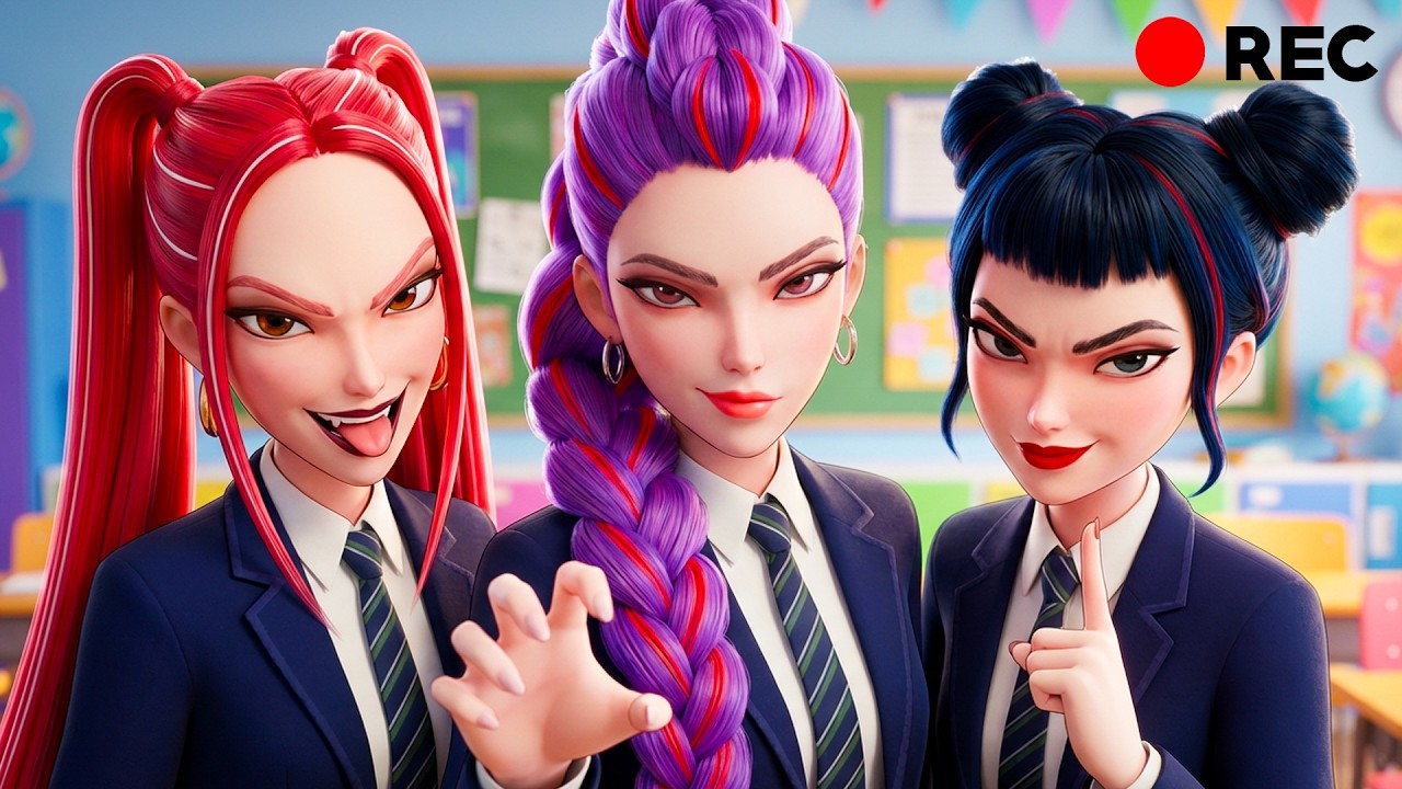 EVIL HUNTRIX AT SCHOOL! 😱 KPop Demon Hunters