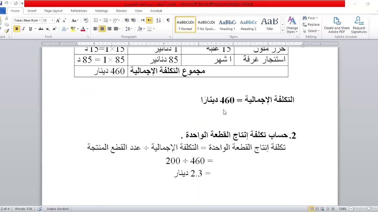 الثقافة المالية ١٠ /   حلّ أسئلة درس إنشاء المشروع