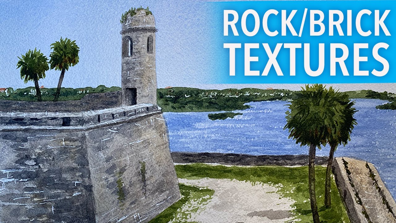 Painting Rock and Brick Textures in Watercolor - #painting #watercolor #watercolour