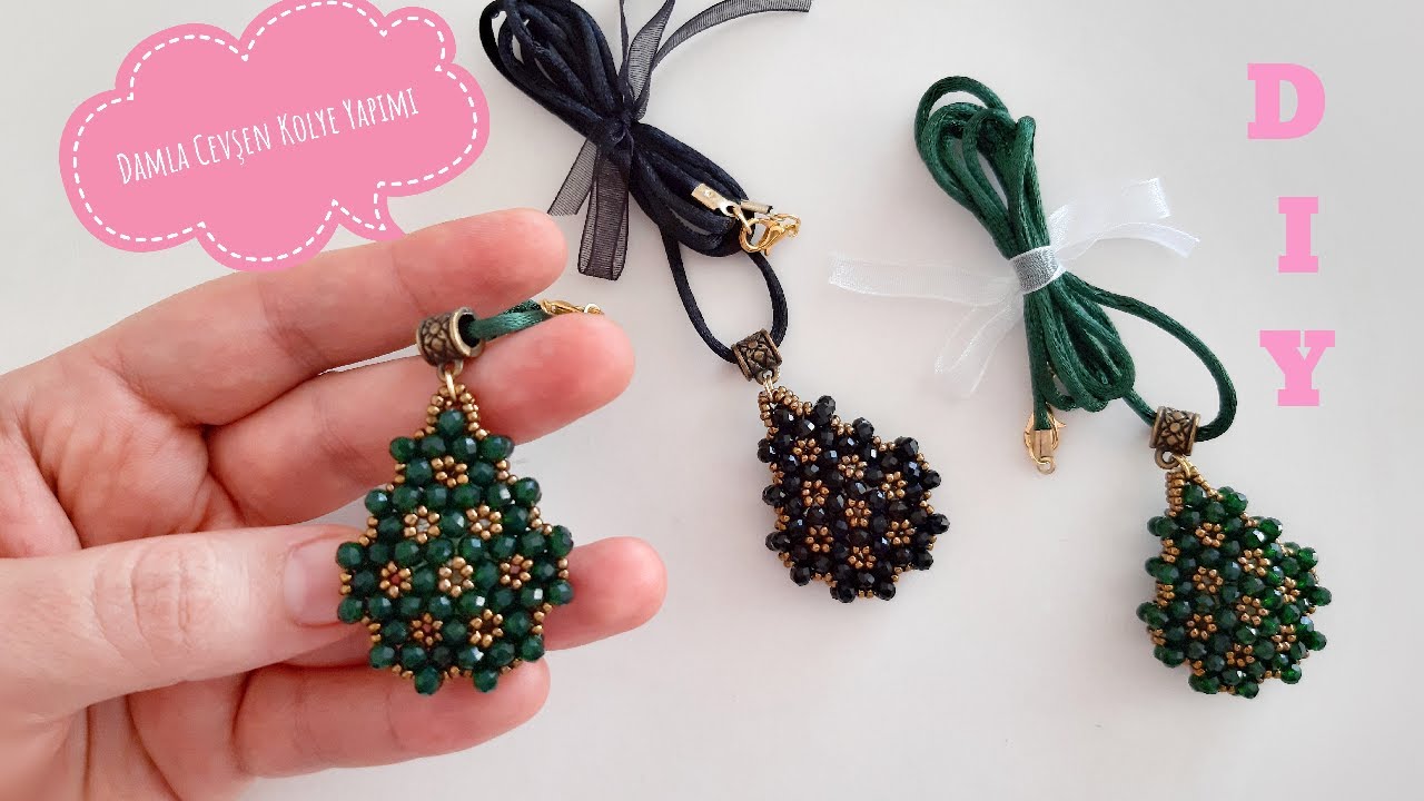 Cevşen Kolye Yapımı || Damla Model || #DIY || Droplet Necklace Making ||