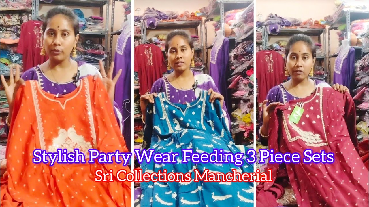 Stylish Party Wear Feeding 3-Piece Sets! 💖 Maternity & Nursing Wear | Sri Collections Mancherial