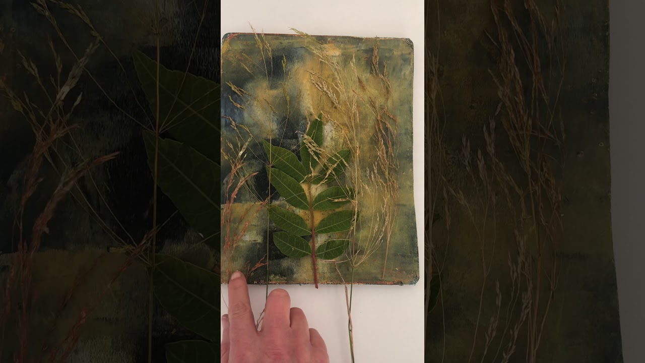 Gelli printing with botanicals